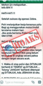 [Hoax] POLISI JEBAK PENGENDARA DENGAN NARKOBA SAAT RAZIA SIM DAN STNK