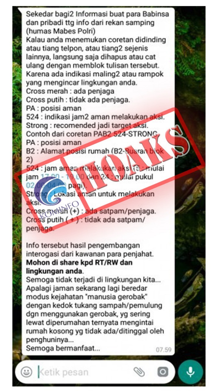 [Hoax] Pesan Berantai Kode Pencuri