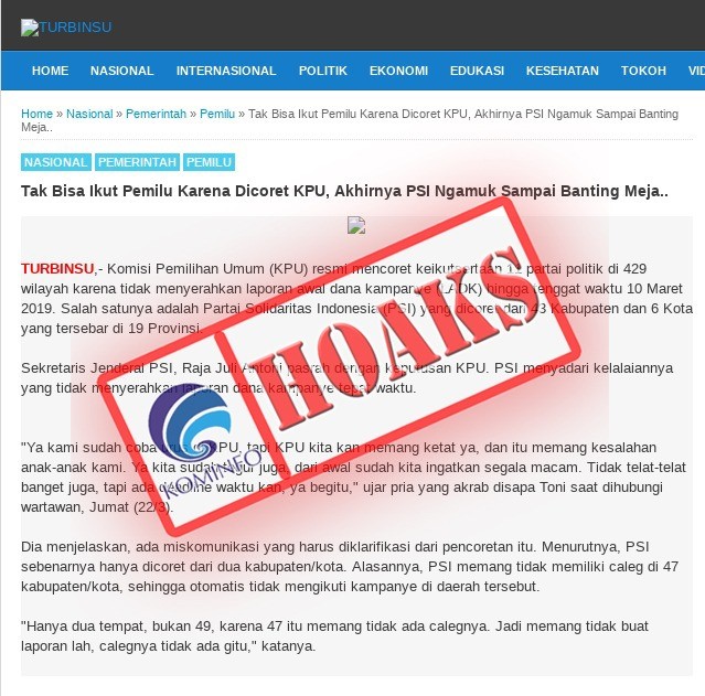 Tak Bisa Ikut Pemilu Karena Dicoret KPU, Akhirnya PSI Ngamuk Sampai Banting Meja [Hoax]