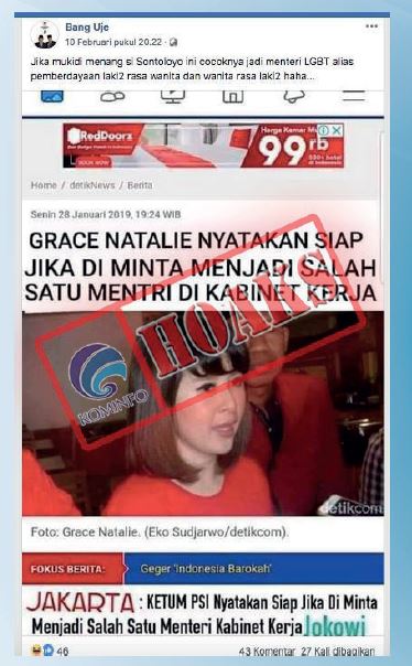 [Hoax] Detik.com Beritakan Ketua Umum PSI Nyatakan Siap Menjadi Menteri Kabinet Kerja Jokowi