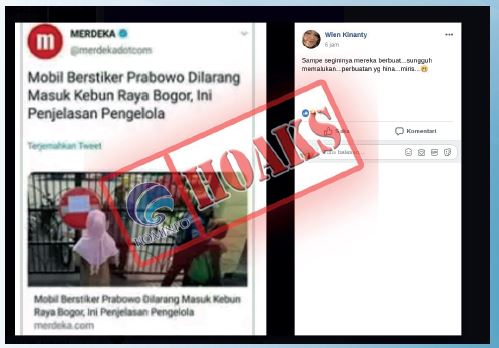 [Hoax] Mobil Berstiker Prabowo Dilarang Masuk Kebun Raya Bogor, Ini Penjelasan Pengelola