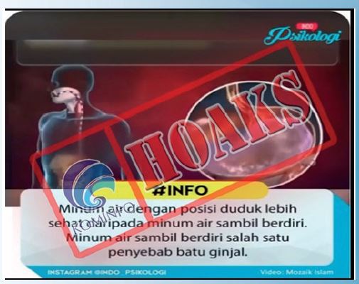 [Hoax] Minum dengan Posisi Berdiri Bisa Timbulkan Sakit Batu Ginjal