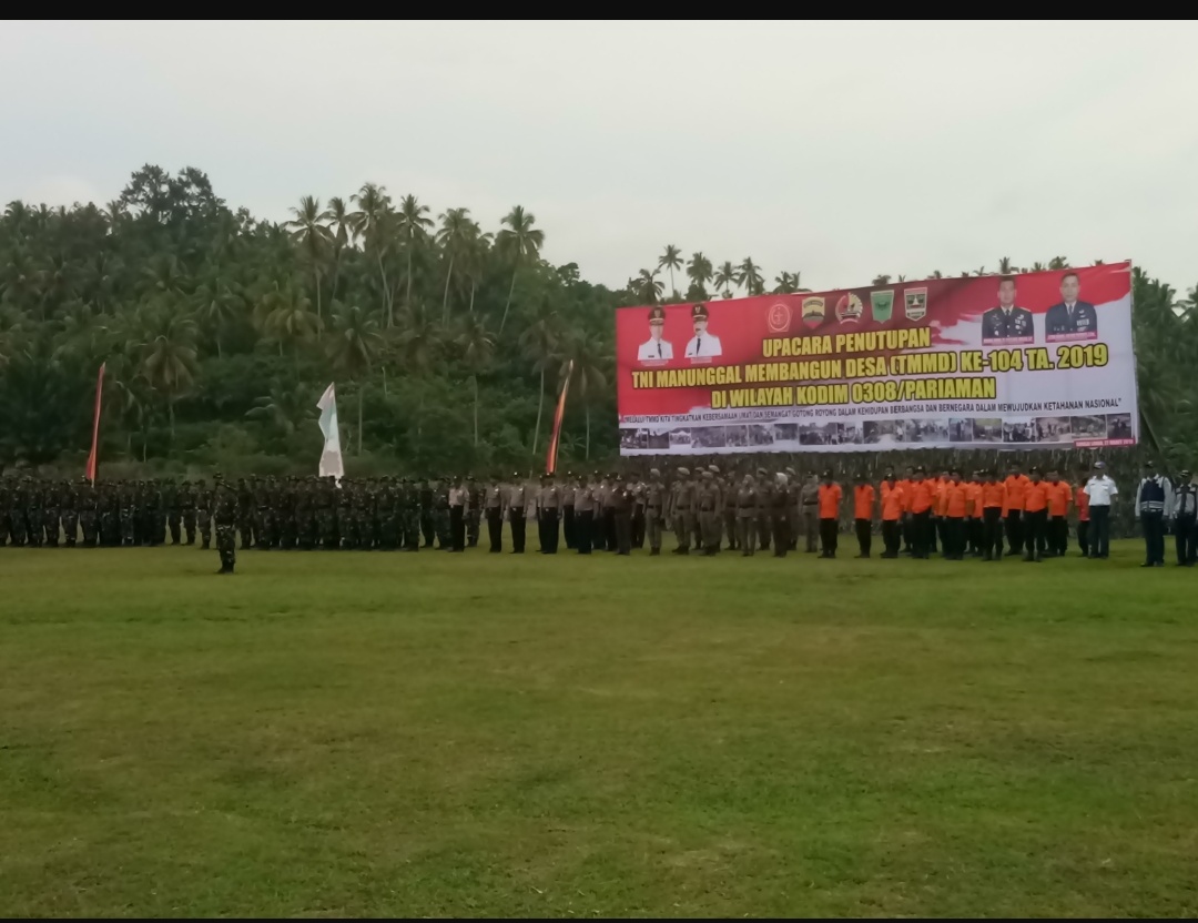 Danrem Wirabraja 032 Tutup Pelaksanaan TMMD Ke-104 di Pariaman