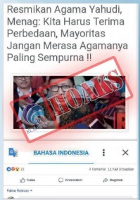 [Hoax] Resmikan Agama Yahudi Menag; Kita Harus Terima Perbedaan