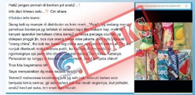 [Hoax] Es Krim Merek AICE Bosnya Orang Cina dan Bahannya Kimia Semua