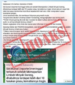 [Hoax] Broadcast Mursal (Reporter) Meninggal Terbunuh Setelah Memaparkan Limbah Minyak Goreng