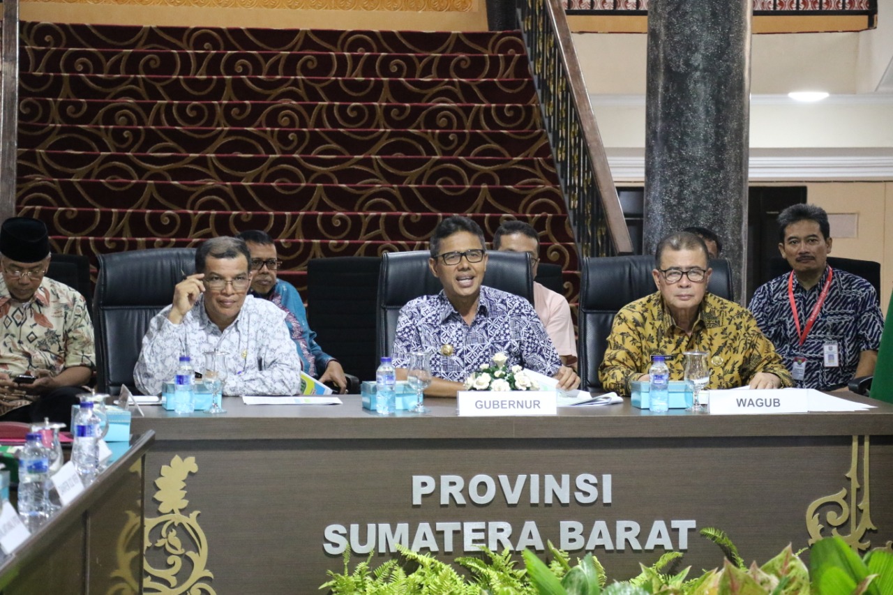 Gubernur Sumbar Laporkan Penyelenggaran Pemilu Melalui Video Conference