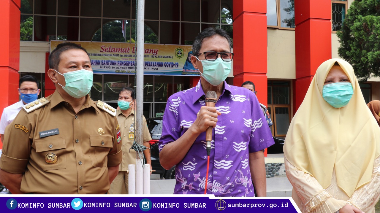 Gubernur Sumbar Salurkan Bantuan Ventilator ke RSAM Bukittinggi