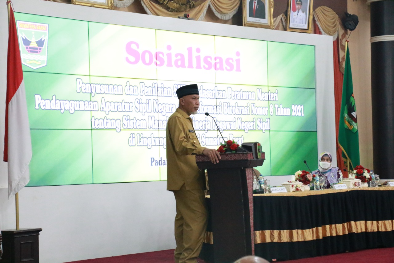 Tingkatkan Profesionalitas Kerja, Gubernur Mahyeldi Buka Sosialisasi Permen PAN-RB Nomor 8 Tahun 2021 