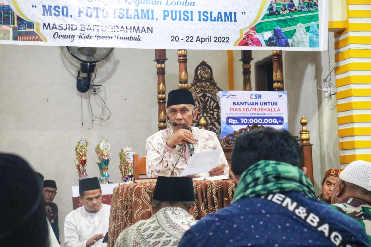 Safari Ramadhan Gubernur Mahyeldi di Paninggahan, Warga Minta Pelebaran Jalan Pinggir Danau Singkarak