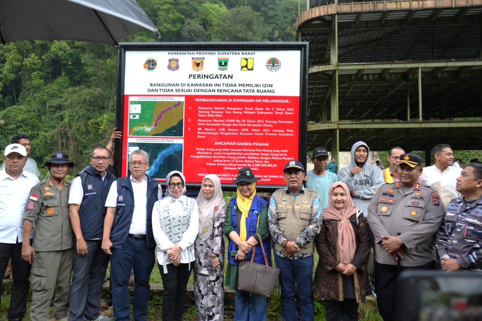 Pemanfaatan Ruang di Lembah Anai Ditertibkan, Tim Gabungan Pasang Plang Peringatan