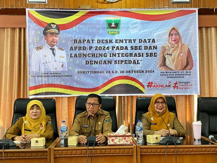 Tingkatkan Realisasi, Biro Adpem Sumbar Launching Aplikasi SBE Sinergi Sipedal dan Gelar Rapat Desk Entry Data APBD-P 2024 